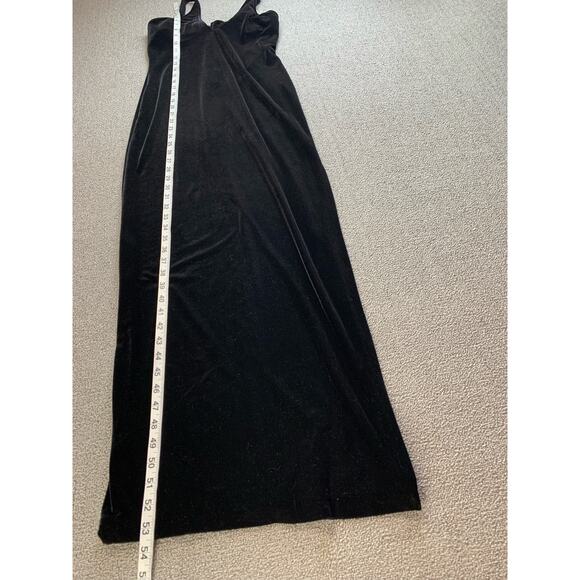 Vintage Atria Dress Velvet Formal Maxi Sleeveless Black Size Medium - Picture 6 of 7